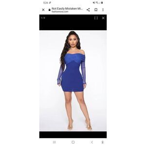 New XL Fashion Nova Royal Blue Not Exactly Mistaken Mini Dress Prom Party Dress